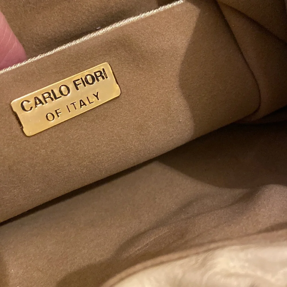 CARLO FIORI OF ITALY Stylish Vintage Beige and Brown Women's Bag